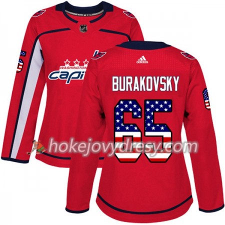 Dámské Hokejový Dres Washington Capitals Andre Burakovsky 65 2017-2018 USA Flag Fashion Černá Adidas Authentic